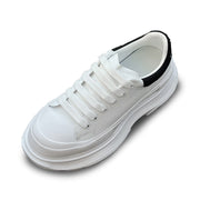 Lace Up Round Toe Platform Sneakers